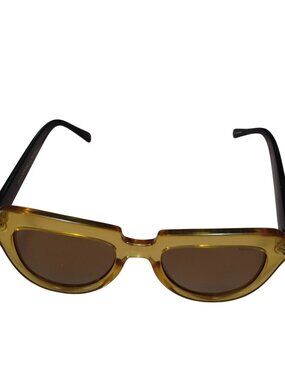 Komono "The Stella" Cat Eye Sunglasses UV400 With Case And Cloth Black Yellow